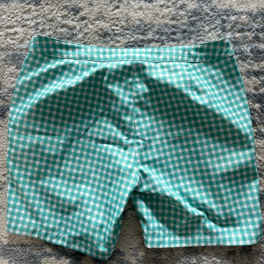 Callaway Teal Gingham Women's golf Shorts 10 - Picture 2 of 4